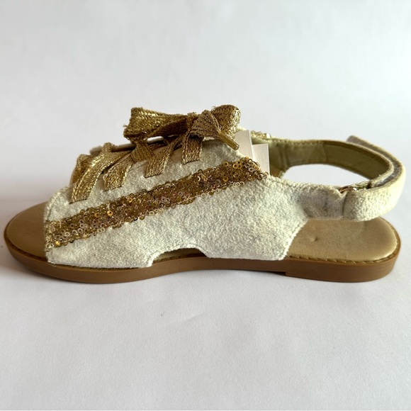 Joyfolie Tessa lace up sandals with Gold accents Size Y4 - Picture 5 of 15